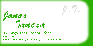 janos tancsa business card